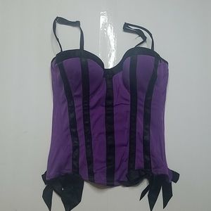 Purple and black corset top